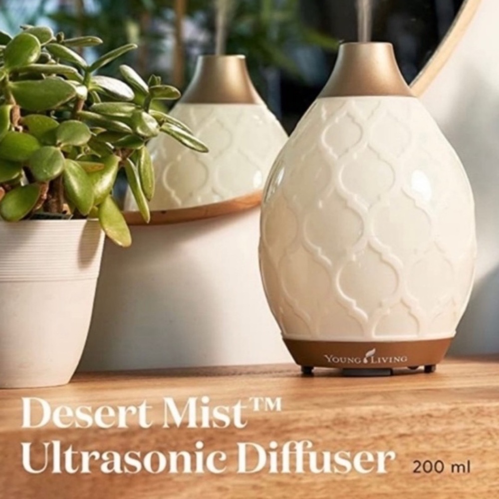 Young Living Desert Mist Diffuser - White and Gold